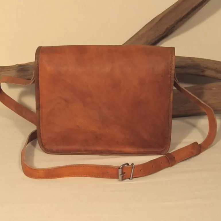 Sacs À Bandoulière En Cuir | Sacs À Main En Cuir*Skin Project Sacoche femme en cuir vintage – 2 boucles aimantées – M