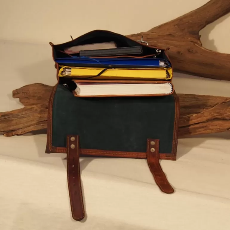 Cartables En Cuir | Sacs À Bandoulière En Cuir*Skin Project Sacoche homme / Cartable vintage en cuir – 2 boucles – Portrait - L
