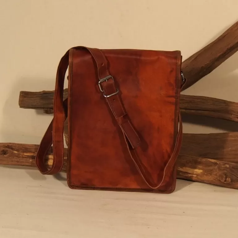 Sacs À Bandoulière En Cuir | Sacoches En Cuir*Skin Project Sacoche homme vintage en cuir à bandoulière – 2 boucles – M