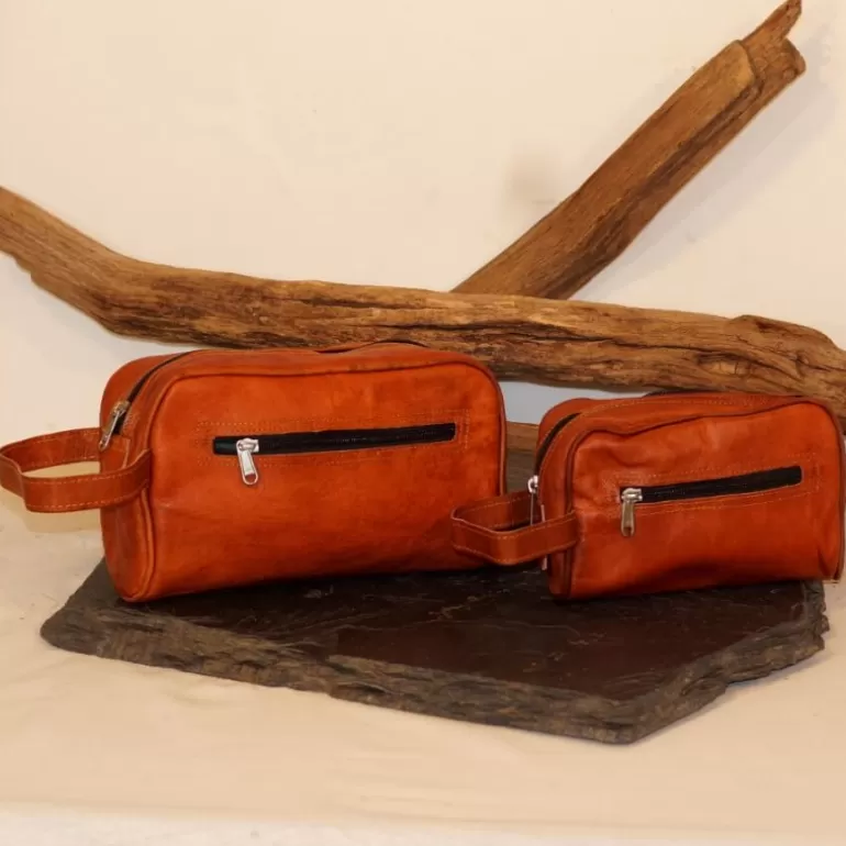 Maroquinerie | Sacs De Voyage En Cuir*Skin Project Trousse de toilette en cuir naturel - Vintage