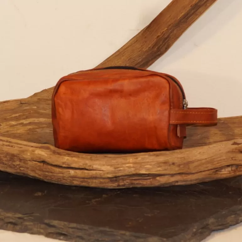 Maroquinerie | Sacs De Voyage En Cuir*Skin Project Trousse de toilette en cuir naturel - Vintage