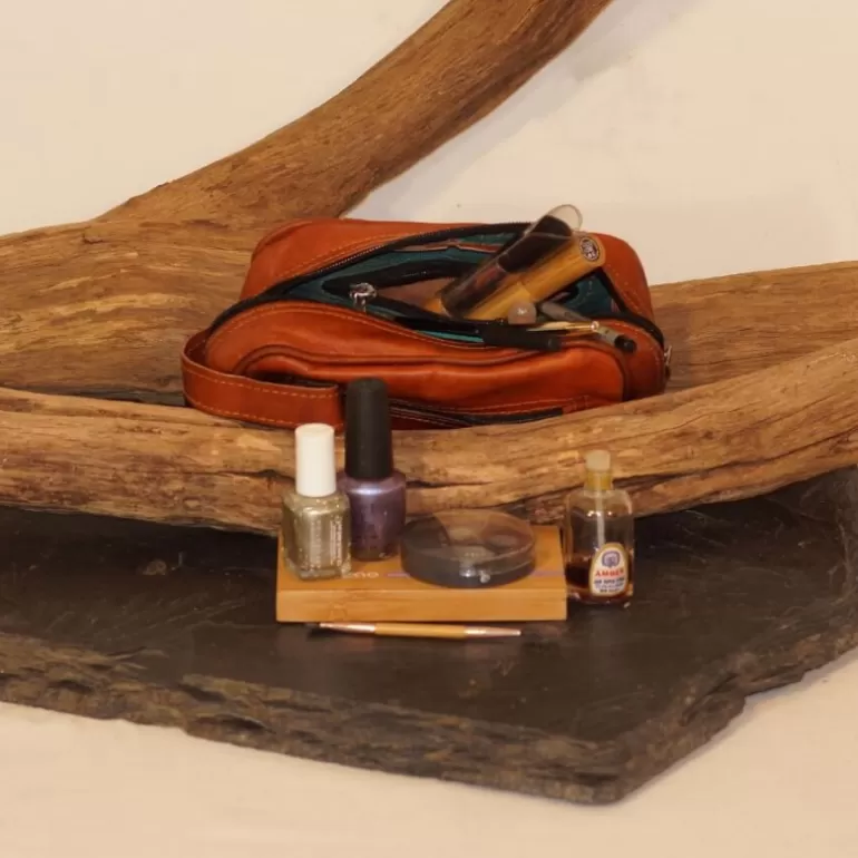 Maroquinerie | Sacs De Voyage En Cuir*Skin Project Trousse de toilette en cuir naturel - Vintage