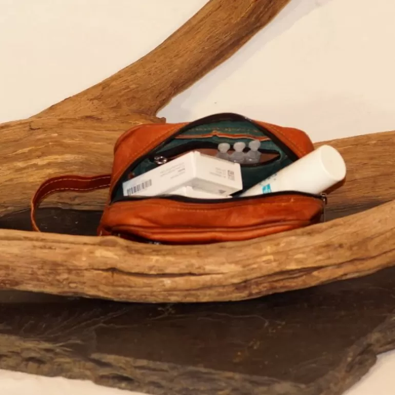 Maroquinerie | Sacs De Voyage En Cuir*Skin Project Trousse de toilette en cuir naturel - Vintage